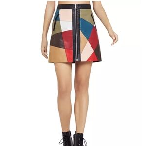 BCBGeneration Colorblock Faux Leather Skirt